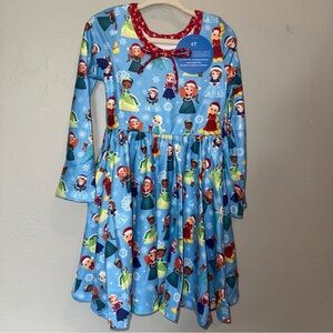 Charlies Blue Kids Dress with Character Design